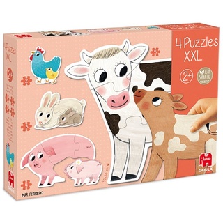 Dujardin Goula 53175 Tiere Holzpuzzle, Mehrfarbig