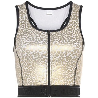 LASCANA ACTIVE Crop-Top Damen gold, weiß Gr.XS (32/34)