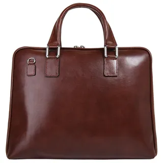 Piké Aktentasche echt Leder, Made in Italy, braun,