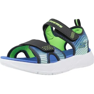 Skechers Kinder-Jungen-Sandalette MICROSPEC-SPLASH Blau-Schwarz-Grün-Weiß, Farbe:blau, EU Größe:35 - Blau
