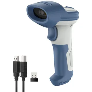 Inateck Wireless Barcode Scanner 2D, Bluetooth 5.0, 2.4Ghz Barcode Reader, QR Code Scanner, liest von Bildschirmen, BCST-73