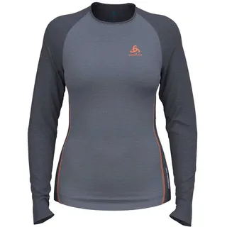 Odlo Natural Performance Langarm-baselayer - Folkstone Gray / India Ink Melange - M