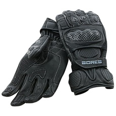 Bild von Dark Black Motorradhandschuhe, Rindsleder, Schwarz, Größe 9.0