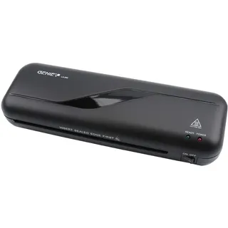Genie LA 200 Laminiergerät inkl. Laminerfolien (geeignet bis DIN A4, für 80-125 mic Heißlamination) schwarz, 330 x 106 x 60 mm