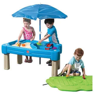 Step2 Sand- UND Wassertisch mit Sonnenschirm Blau/Grün