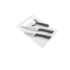 Pradel Excellence, Pust001017, Cleveres Messerset mit Schneidebrett + 2 Messer + Schäler, Farbe