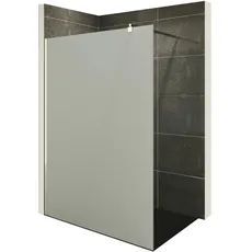 i-flair Duschabtrennung Walk In FIONA 110x200 cm Duschwand Dusche 10mm STARK aus SATINIERTEM NANO ESG Sicherheitsglas mit EDELSTAHL Wandprofil #740