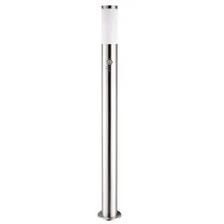 MONZANA Außenleuchte mit Bewegungsmelder Edelstahl 100cm Groß IP44 Wetterfest E27 Außen Garten Beleuchtung Wegeleuchte Outdoor Säule Modern Silber - Silber
