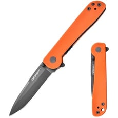 TONIFE Risingstar Klappmesser Outdoor Messer mit Taschenclip, 8Cr14MoV Klinge und G10 Griff für Kleine Messer Camping Messer (Orange + Grau Titan)