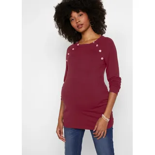 bonprix Stillpullover "2-in-1 Umstands- und Stillpullover aus Feinstrick", aus Viskose-Feinstrick, mit Knöpfen mit Stillfunktion, bequem, ahornrot