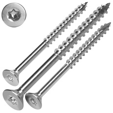 SCREW REBEL Spanplattenschraube Edelstahl A2, 5 x 45 mm - 200 Stück, TX25, Teilgewinde, Cut-Spitze, Holzschraube mit Senkkopf