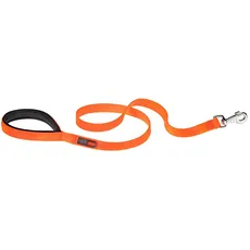 Ferplast Hundeleine DAYTONA, Hundeleine mittelgroße Hunde, aus Nylon, 120 cm, mit bequemem, gepolstertem Griff und Karabinerhaken aus Metall. Orange