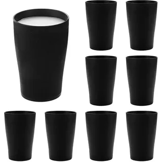8 Stück Trinkbecher Schwarz - Wiederverwendbare Kaffeetassen Cup, Schwarz Espressobecher Plastikbecher,Kaffeetassen Plastikbecher,PP Zahnputzbecher, Unzerbrechlich Becher für Kaffee Tee Tassen Milch