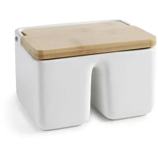 Ibili Doble Ceramic Bamboo Salzstreuer - White / Brown - One Size