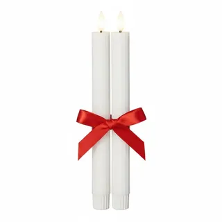 Star LED Kerzen Set, 2er Pack Echtwachs Stabkerzen, Flackerndes warmweißes Licht, Timer, Batteriebetrieb, Deko für Zuhause, Hochzeit, Wohnzimmer