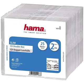 Hama CD-Doppelhüllen-Box Super-Slim-Design, 25er-Pack
