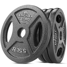 Bild von Hantelscheiben Set, 2,5kg, 5kg, 10kg Hantel Set für 25mm Gewichte Hantel Bar, Metall Hantelscheiben für Gewichtheben und Hip Thrust, hantelscheiben gusseisen für das Home Gym