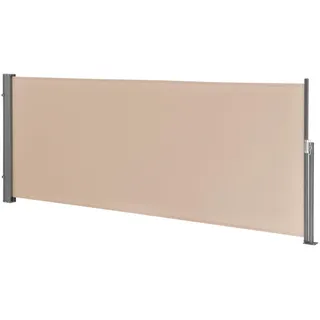 pro.tec Seitenmarkise 300 x 100 cm Beige Stahl