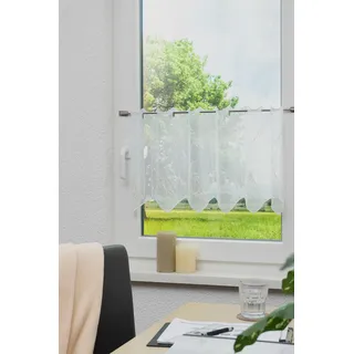 Panneaux STICKEREIEN PLAUEN "Linda" Gr. 4, weiß, B:128cm H:40cm, Voile, Polyester, Gardinen, Panneaux