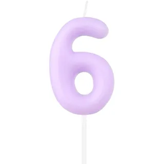 Macaron lila Zahl 6 Kerzen, lila Kerzen zum 6th Geburtstag, Macaron Happy Birthday Kerze für Kuchen, süße Kuchendekoration, Macaron lila Tortenaufsatz für Mädchen Jungen Geburtstagsdekorationen
