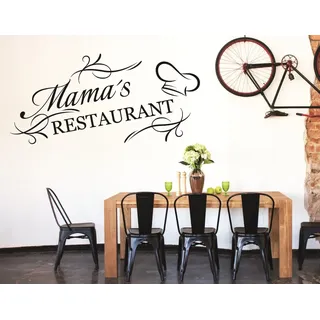 tjapalo® S-pkm86 Wandtattoo Küche Wandaufkleber kochen Esszimmer Spruch Mama's Restaurant (B100 x H48 cm)