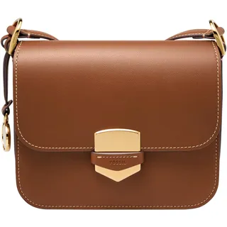 Fossil Lennox Damen Leder große oder kleine Klappe Crossbody Geldbörse Handtasche, Braun Large, Large