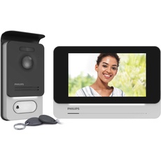 PHILIPS WelcomeEye Touch Video-Türsprechanlage, mit Kamera, 7 Zoll Touch-Monitor, 2-Familienhaus, 2-Draht-Anschluss, erweiterbar, Nachtsicht, einfache Installation, interner Speicher