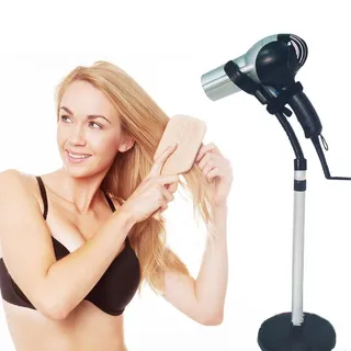 Haartrocknerhalter 360 Grad Einstellbar,Fönhalter Ständer Haartrockner Halter Edelstahl Handfrei Abnehmbar Saugnapf Ständer mit Klemmhalter40 * 19 * 6 cm
