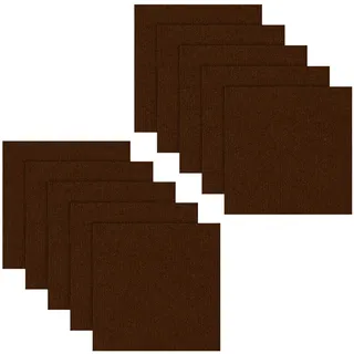 LUPATDY 10 Stück Teppichfliesen 50x50cm Bodenbelag Selbstklebend - 2.5m2 Filz Selbstklebendes Antistatisches Band Rutschfestes Quadratischer Teppich für Büro, Haus Gewerbe (Dunkelbraun)