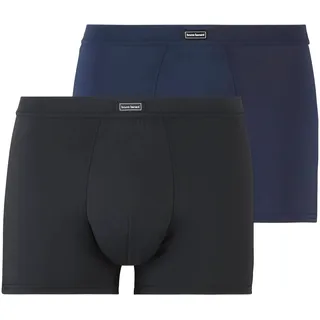 Boxershorts BRUNO BANANI, Jungen, Gr. M, blau (blaugrau, schwarz), Microfaser, Obermaterial: 90% Polyamid, 10% Elasthan, unifarben, körpernah, Unterhosen Boxershorts, mit angesetztem Bündchen
