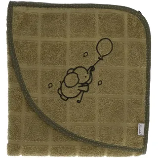 Sterntaler Baby Unisex Kapuzenbadetuch Elefant Eddy 80x80cm - Badetuch Baby, Babyhandtuch - grün