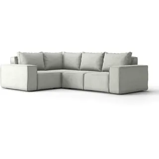 Kaiser Möbel Gartenecksofa Für Den Garten Sonne Hellgrau Rechts , Holz , Füllung: Komfortschaum , L-Form , 246x73x181 cm , Gartenmöbel, Loungemöbel, Gartensofas & Loungesofas