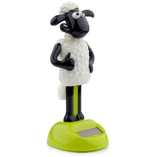 Puckator Shaun das Schaf Solar Wackel- Figur schwarz/weiß/grün, Bedruckt, 100% Kunststoff.