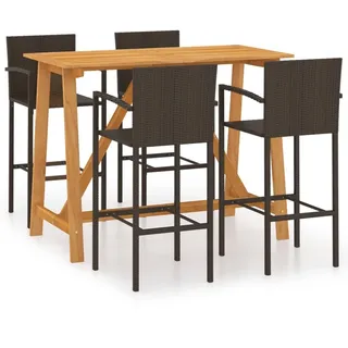 vidaXL 5-tlg. Gartenbar-Set Braun - Braun