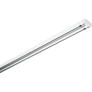 GARDINIA Aluminium-Vorhangschienen-Set Lara 2-läufig, weiß 140 - 225 cm