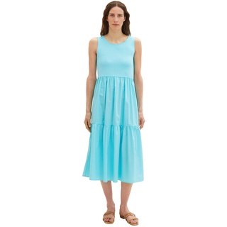 TOM TAILOR Damen 1036652 Kleid mit Volant, 26007-Teal Radiance, 42