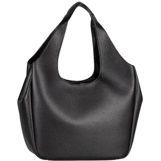 Shopper TOM TAILOR "Analisa", Damen, Gr. B/H/T: 33cm x 28cm x 11,5cm, schwarz, Polyurethan, clean, gepflegt, unifarben, Taschen Shopper, klare Shapes und Logo-Lochmuster für einen modernen Look mit Charakter