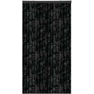 Arsvita Flauschvorhang 80x200 cm in Unistreifen schwarz, Perfekter Insekten- und Sichtschutz für Ihre Balkon- und Terrassentür, viele Farben