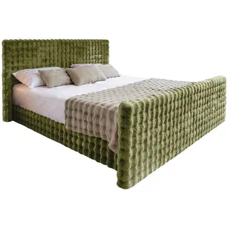 kaiser möbel Boxspringbett mit bettkasten, matratze, topper, Blanket stoff Bubble 120x200 cm Olive H2-Pocket - Olive