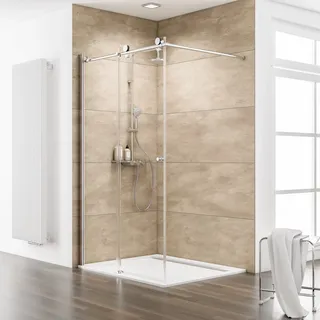 Schulte MasterClass Walk In 5 Chromoptik Echtglas Klar hell Anschlag links