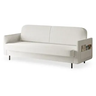 moeblo Möblo Schlafsofa Weiß, Holzwerkstoff, 3-Sitzer, 221x87x84 cm, Wohnzimmer - Couches, Schlafsofas
