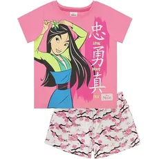 Mulan, Mädchen, Pyjama, Loyal Brave True Schlafanzug mit Shorts  Mädchen, Pink, (152)