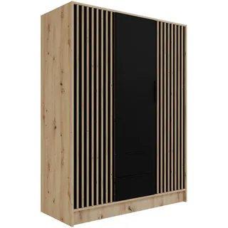 altdecor Kleiderschrank Nelia 150 x 200 x 51 cm Schwarz
