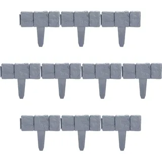 100x Borderrand - Gartenrand - Steinlook - 30 cm hoch - Kunststoff - Grau - Grau