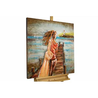 Kunstloft Metallbild Blau 80/80 cm , Metall , 4.2x80 cm , Bilder & Rahmen, Bilder, Holz & Metallbilder