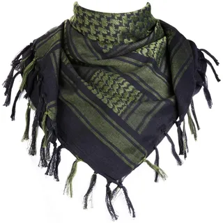 FREE SOLDIER Halstuch/Kopftuch Shemagh,Palituch Taktischer Schal Arabischer Wüsten Schals Herren Palästinenser Arafat-Tuch, 110 * 110cm,(Schwarz Grün)