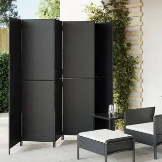 Festnight 6 teilig Paravent Poly Rattan Outdoor Faltwand Raumteiler Trennwand Sichtschutz Klappbar Raumtrenner Faltbar Stellwand Außen Innen Balkon Terrasse 294x180 cm
