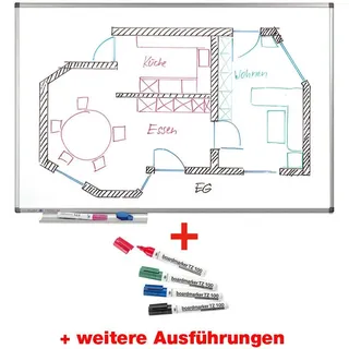 Legamaster Whiteboard PREMIUM 60,0 x 45,0 cm weiß spezialbeschichteter Stahl + GRATIS 4 Boardmarker TZ 100 farbsortiert