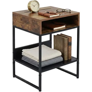 Relaxdays Nachtschrank 40 x 30 x 40 cm Schwarz/Braun