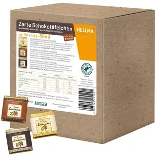 Hellma Zartbitterschokolade Schokotäfelchen 130 Stück 585 g